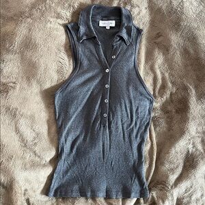 Michael Stars Shine Norah Gray Sleeveless Tank Top